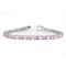 11.00 CTTW Pink And White Simulated Diamond Tennis Bracelet in White Gold